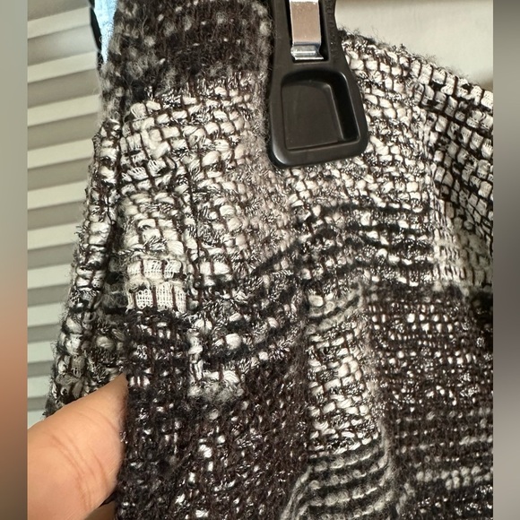 NWT Oscar de la Renta Grey Checkered Tweed Wool Blend Skirt Pockets Silk Lined 8 - Picture 14 of 14